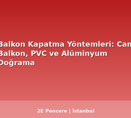 Balkon Kapatma Yöntemleri: Cam Balkon, PVC ve Alüminyum Doğrama - 2E Pencere Blog